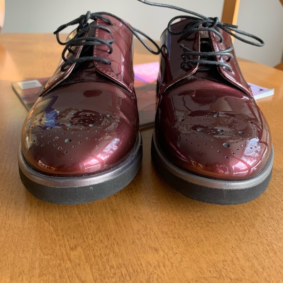 COOL ๐ AGL Patent Leather Loafers Burgundy Maroon Size 6 Made in Italy -New! - Picture 4 of 15